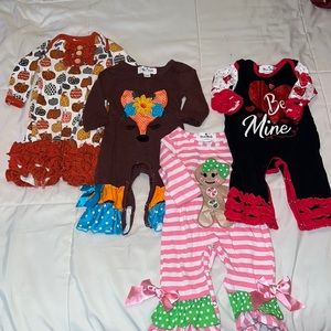 Set of 4 Seasonal Marie Nicole Rompers